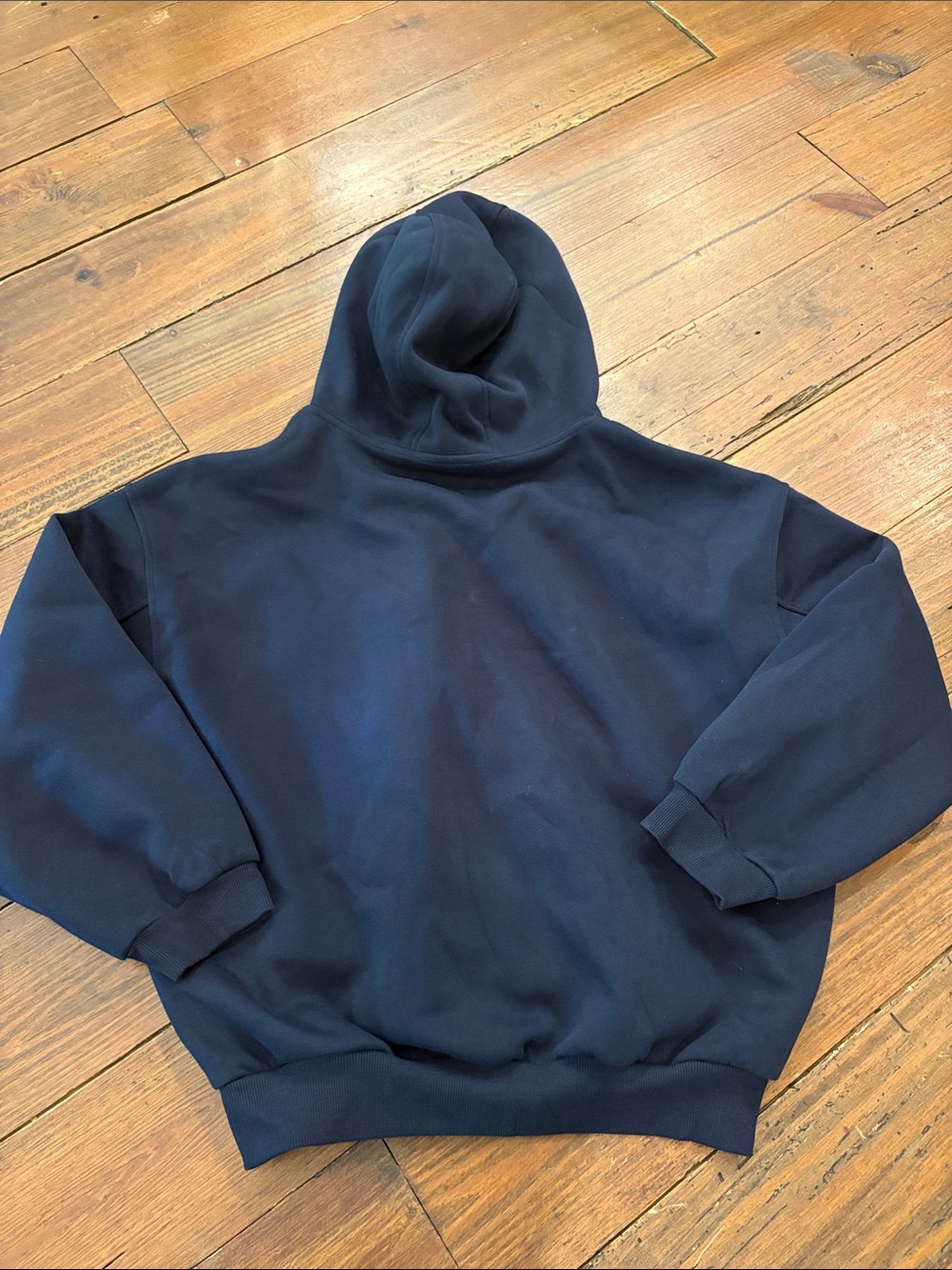 Men's Navy Full-Zip Hoodie with Small Chest Logo - Picture 4 of 5